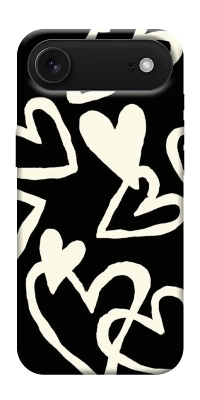 Чохол itsPrint Black and white hearts для Apple iPhone 17 Air (6.5"), кохання, купити оптом з доставкою