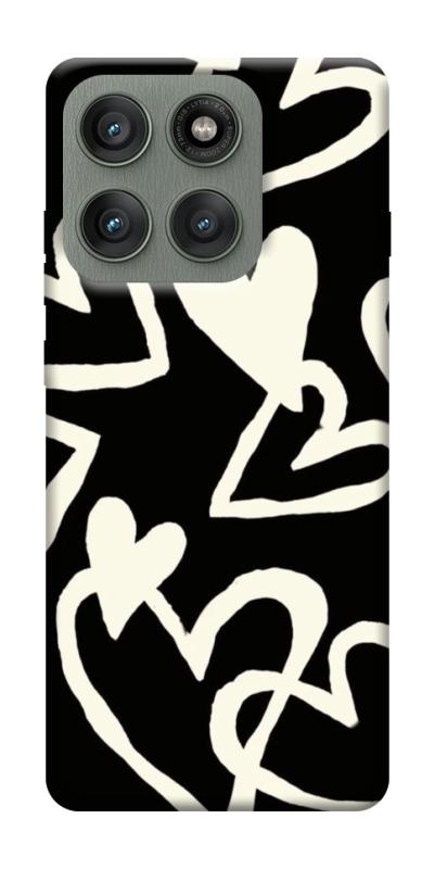 Чехол itsPrint Black and white hearts для Motorola Edge 60 Pro, любовь, купить оптом с доставкой