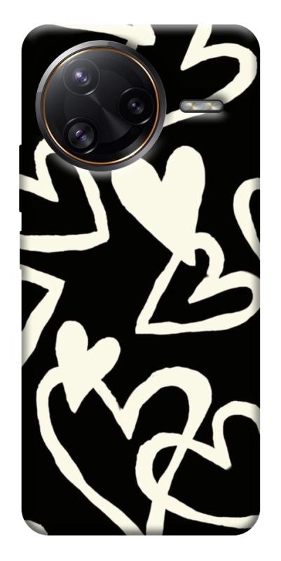 Чехол itsPrint Black and white hearts для Xiaomi Poco F7, любовь, купить оптом с доставкой