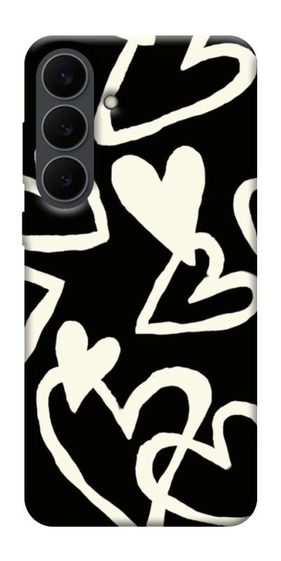 Чехол itsPrint Black and white hearts для Samsung Galaxy S25 FE, любовь, купить оптом с доставкой