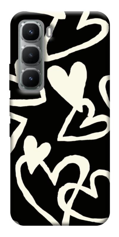 Чехол itsPrint Black and white hearts для Infinix Hot 60i, любовь, купить оптом с доставкой