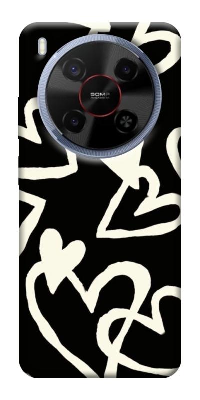 Чехол itsPrint Black and white hearts для ZTE Nubia V70 Max, любовь, купить оптом с доставкой