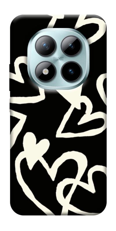Чехол itsPrint Black and white hearts для Xiaomi Redmi Note 15 Pro 5G, любовь, купить оптом с доставкой
