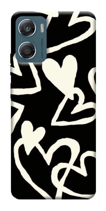 Чехол itsPrint Black and white hearts для Motorola Moto G06, любовь, купить оптом с доставкой