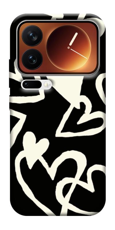 Чехол itsPrint Black and white hearts для Xiaomi 17 Pro Max, любовь, купить оптом с доставкой