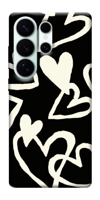 Чехол itsPrint Black and white hearts для Samsung Galaxy S26 Ultra, любовь, купить оптом с доставкой