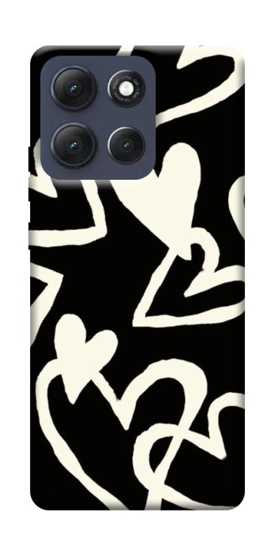 Чехол itsPrint Black and white hearts для Motorola Moto G86 Power, любовь, купить оптом с доставкой