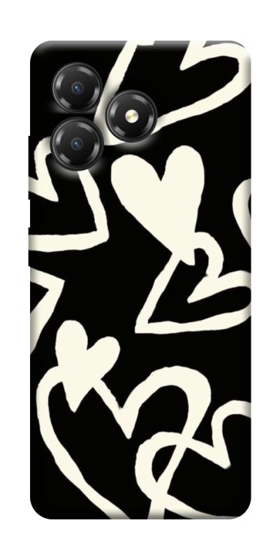 Чохол itsPrint Black and white hearts для ZTE Blade A36, кохання, купити оптом з доставкою