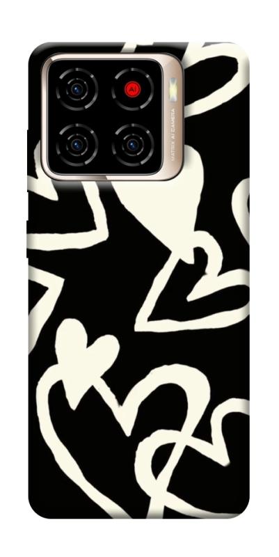 Чехол itsPrint Black and white hearts для ZTE Blade A56, любовь, купить оптом с доставкой