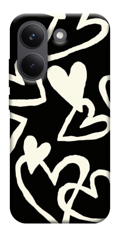 Чохол itsPrint Black and white hearts для Xiaomi Poco X8 Pro, кохання, купити оптом з доставкою