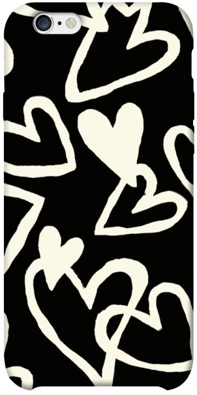 Чехол itsPrint Black and white hearts для Apple iPhone 6/6s plus (5.5"), любовь, купить оптом с доставкой