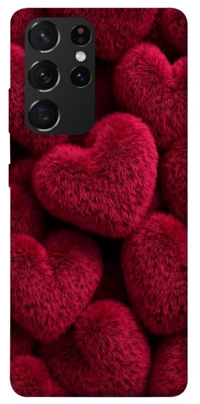 Чехол itsPrint Fluffy hearts для Samsung Galaxy S21 Ultra, любовь, купить оптом с доставкой
