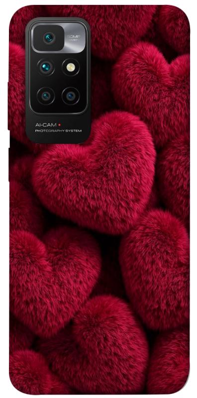 Чехол itsPrint Fluffy hearts для Xiaomi Redmi 10, любовь, купить оптом с доставкой