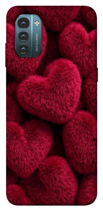 Чехол itsPrint Fluffy hearts для Nokia G21, любовь, купить оптом с доставкой