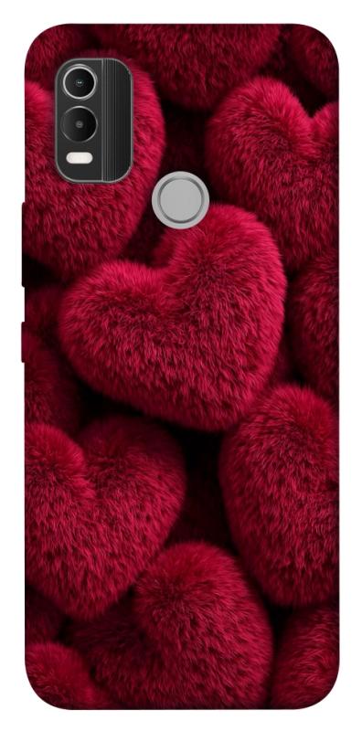 Чехол itsPrint Fluffy hearts для Nokia C21 Plus, любовь, купить оптом с доставкой