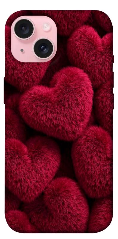 Чехол itsPrint Fluffy hearts для Apple iPhone 15 (6.1"), любовь, купить оптом с доставкой