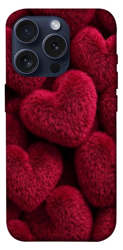 Чехол itsPrint Fluffy hearts для Apple iPhone 15 Pro (6.1"), любовь, купить оптом с доставкой