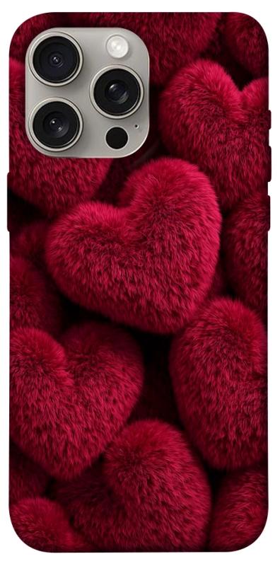 Чехол itsPrint Fluffy hearts для Apple iPhone 15 Pro Max (6.7"), любовь, купить оптом с доставкой