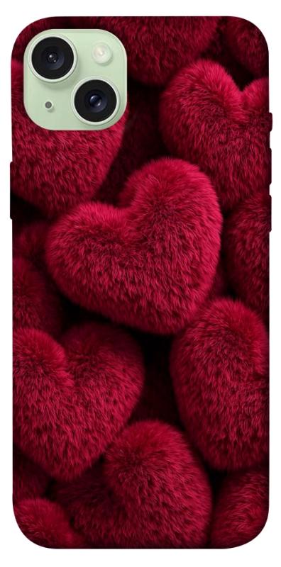 Чехол itsPrint Fluffy hearts для Apple iPhone 15 Plus (6.7"), любовь, купить оптом с доставкой