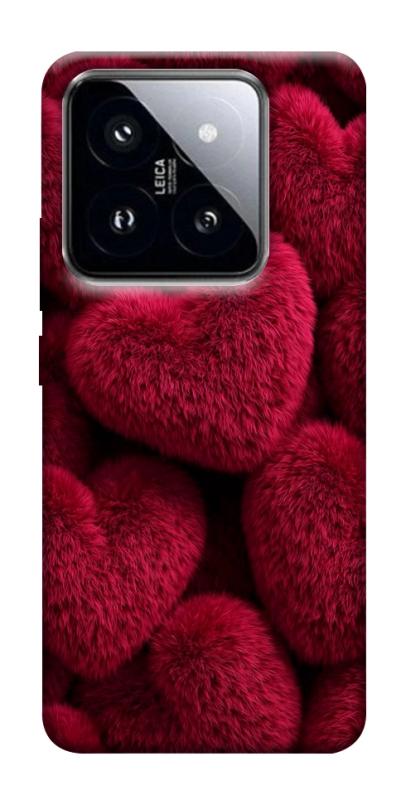 Чохол itsPrint Fluffy hearts для Xiaomi 14 Pro, кохання, купити оптом з доставкою