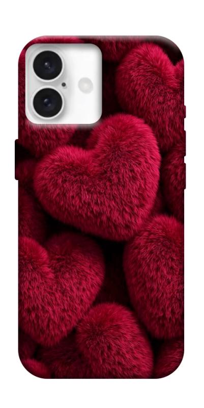 Чехол itsPrint Fluffy hearts для Apple iPhone 16 (6.1"), любовь, купить оптом с доставкой