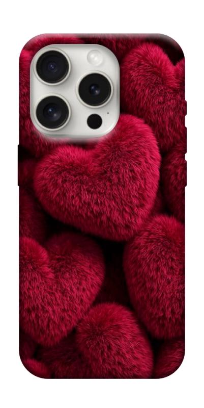 Чехол itsPrint Fluffy hearts для Apple iPhone 16 Pro (6.3"), любовь, купить оптом с доставкой