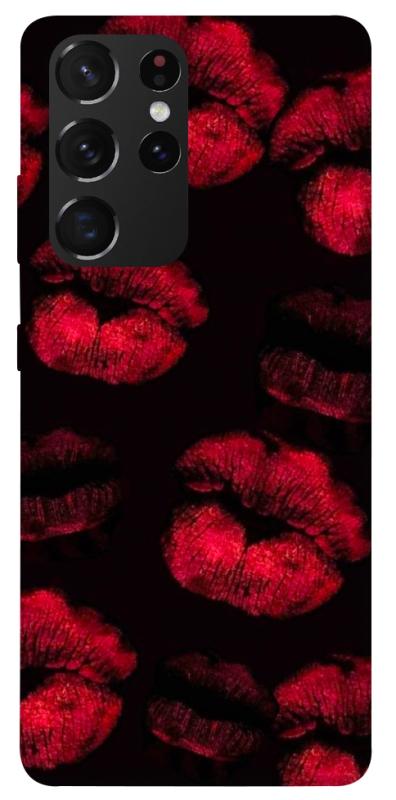 Чехол itsPrint Kisses on black для Samsung Galaxy S21 Ultra, любовь, купить оптом с доставкой