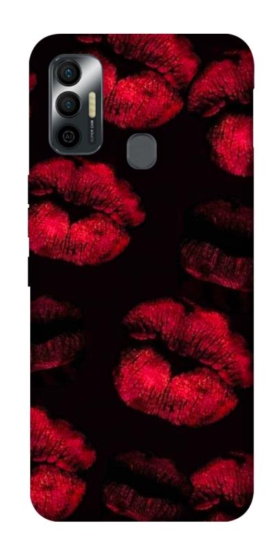 Чехол itsPrint Kisses on black для TECNO Spark 7, любовь, купить оптом с доставкой