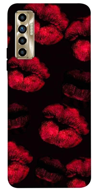 Чехол itsPrint Kisses on black для TECNO Camon 17P, любовь, купить оптом с доставкой