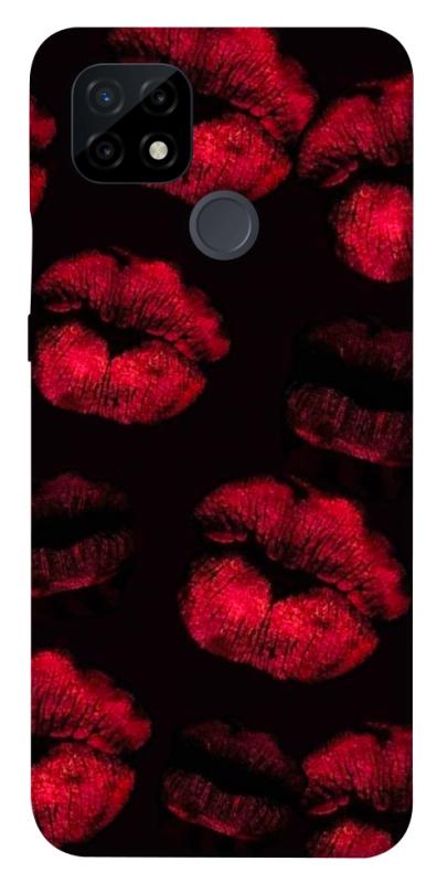 Чехол itsPrint Kisses on black для Realme C21, любовь, купить оптом с доставкой