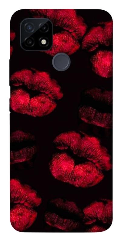 Чехол itsPrint Kisses on black для Realme C12, любовь, купить оптом с доставкой