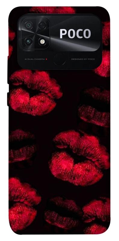 Чехол itsPrint Kisses on black для Xiaomi Poco C40, любовь, купить оптом с доставкой