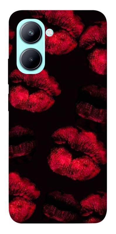 Чехол itsPrint Kisses on black для Realme C33, любовь, купить оптом с доставкой