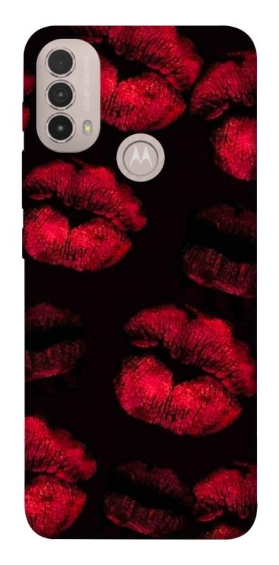 Чехол itsPrint Kisses on black для Motorola Moto E40, любовь, купить оптом с доставкой
