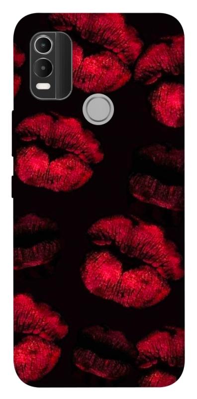 Чехол itsPrint Kisses on black для Nokia C21 Plus, любовь, купить оптом с доставкой