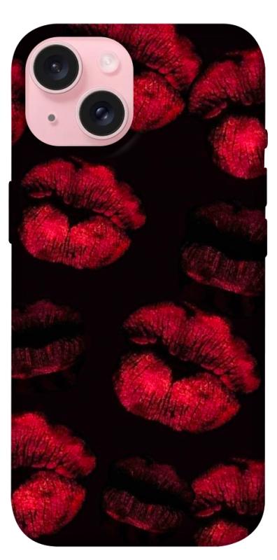 Чехол itsPrint Kisses on black для Apple iPhone 15 (6.1"), любовь, купить оптом с доставкой