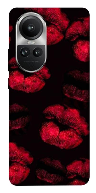 Чехол itsPrint Kisses on black для Oppo Reno 10, любовь, купить оптом с доставкой