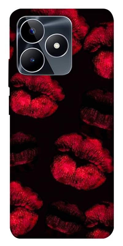 Чехол itsPrint Kisses on black для Realme C53, любовь, купить оптом с доставкой