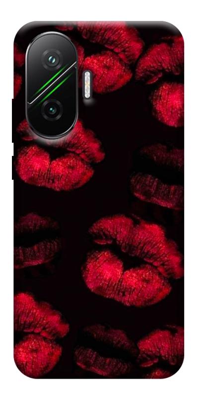 Чехол itsPrint Kisses on black для Xiaomi Poco F7, любовь, купить оптом с доставкой
