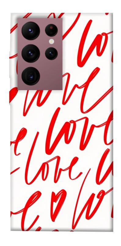 Чехол itsPrint Love handwriting для Samsung Galaxy S22 Ultra, любовь, купить оптом с доставкой