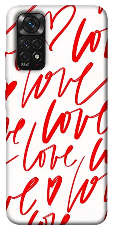 Чехол itsPrint Love handwriting для Xiaomi Redmi Note 11 (Global) / Note 11S, любовь, купить оптом с доставкой