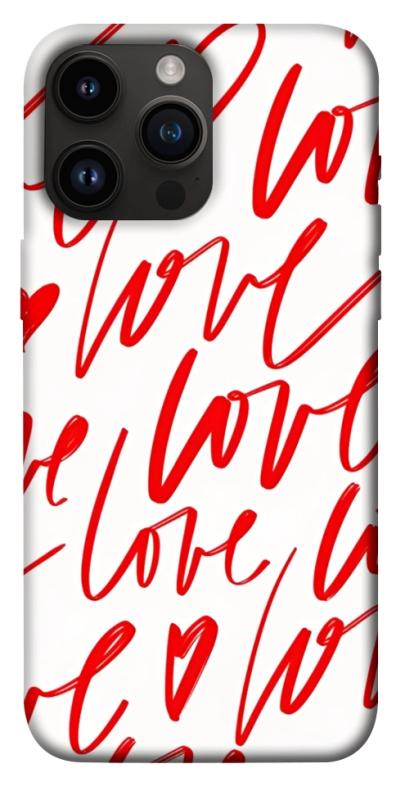 Чехол itsPrint Love handwriting для Apple iPhone 14 Pro Max (6.7"), любовь, купить оптом с доставкой