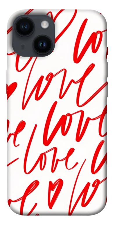 Чехол itsPrint Love handwriting для Apple iPhone 14 (6.1"), любовь, купить оптом с доставкой