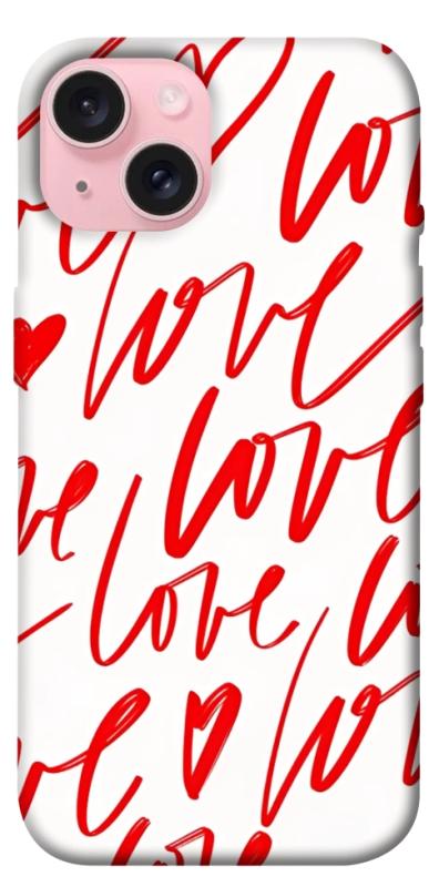 Чехол itsPrint Love handwriting для Apple iPhone 15 (6.1"), любовь, купить оптом с доставкой