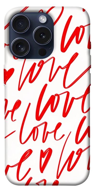 Чехол itsPrint Love handwriting для Apple iPhone 15 Pro (6.1"), любовь, купить оптом с доставкой