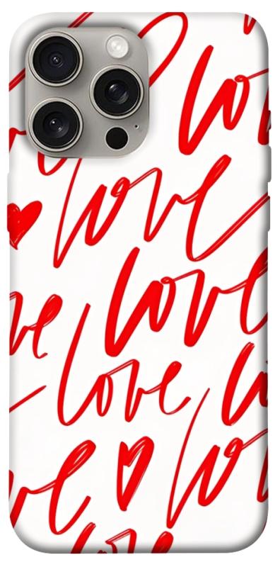 Чехол itsPrint Love handwriting для Apple iPhone 15 Pro Max (6.7"), любовь, купить оптом с доставкой