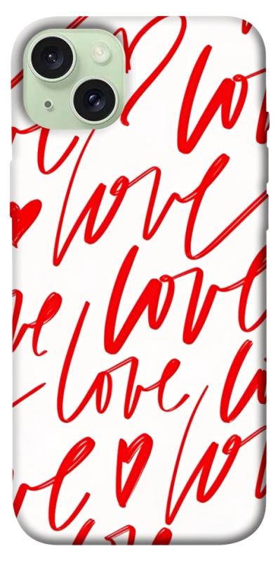 Чехол itsPrint Love handwriting для Apple iPhone 15 Plus (6.7"), любовь, купить оптом с доставкой