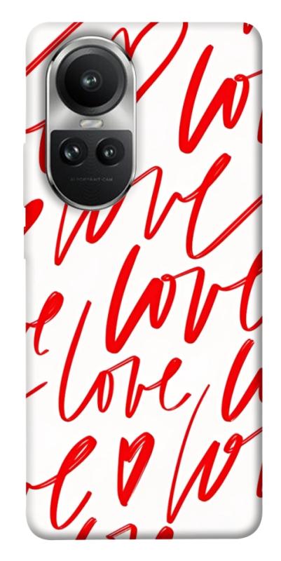 Чехол itsPrint Love handwriting для Oppo Reno 10, любовь, купить оптом с доставкой