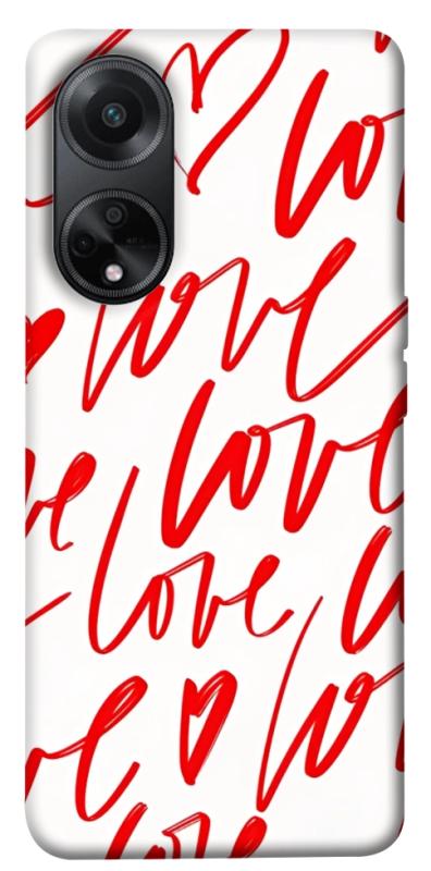 Чехол itsPrint Love handwriting для Oppo A58 4G, любовь, купить оптом с доставкой