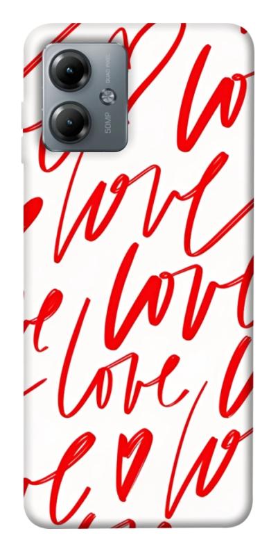 Чехол itsPrint Love handwriting для Motorola Moto G14, любовь, купить оптом с доставкой